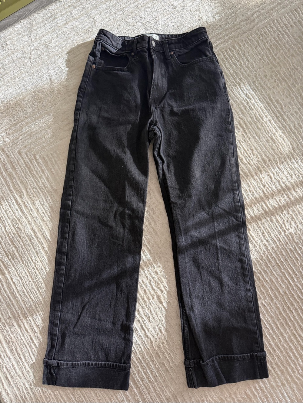 Abercrombie & Fitch Black High-Rise Straight Jeans